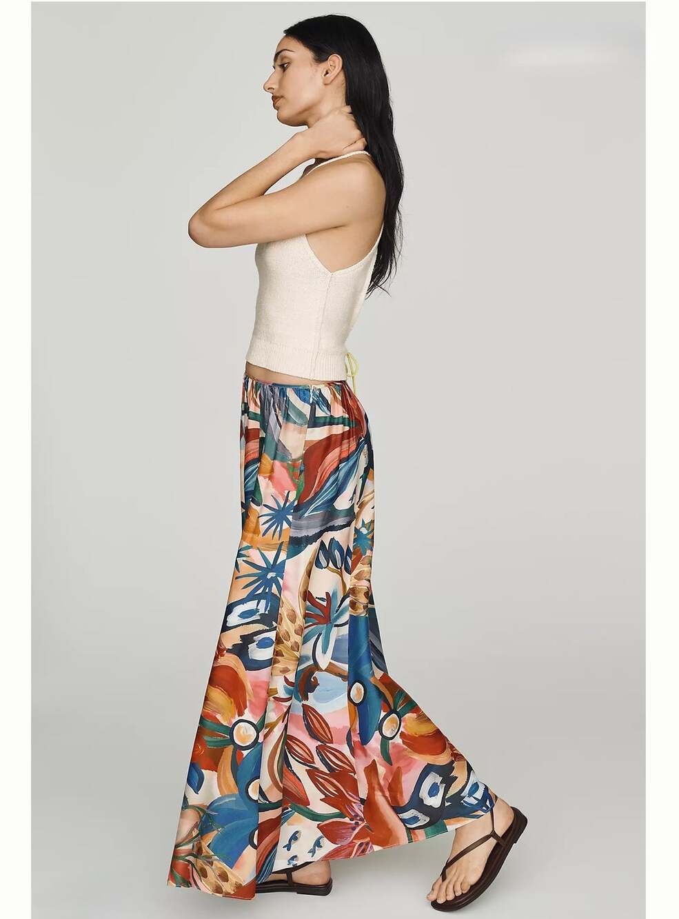 Farm Rio Plissé Floral Maxi Skirt